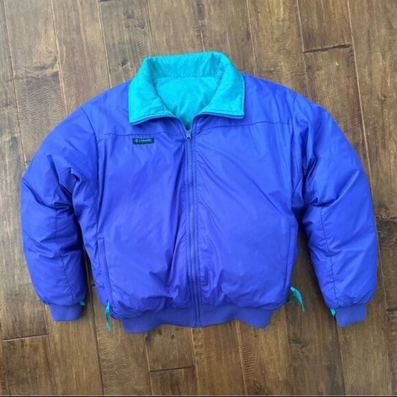 Vintage Columbia Reversible Down Puffer Jacket Mens - Picture 1 of 5